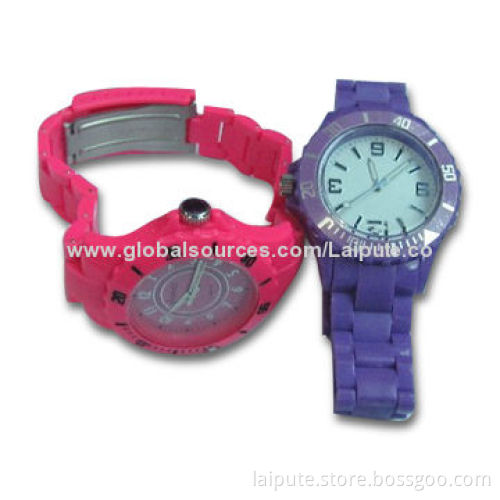 Plastic Watches with Import Movement, Available in Various Colors, CE, RoHS Certified